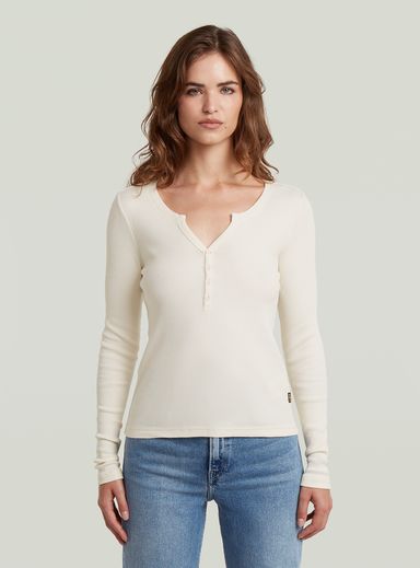 Deep V Henley Slim T-Shirt